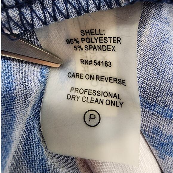 Calvin Klein Dress Womens 8 Blue Cold Shoulder Tassel Tie Waist Stretch Jersey - Picture 6 of 10